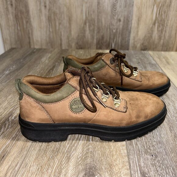Timberland Leather Low Top Lug Sole Shoes Men’s US Size 6.5M Brown Derby Boots - Picture 1 of 11